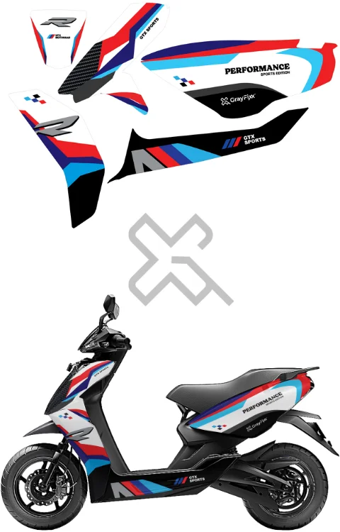 R Edition Full Body Sticker Compatible with Ather 450X/450S | Made In Premium Gloss Vinyl With FPF(Fade Protection Film), Water Proof, Precut Sticker, Pack Of 1 Compatible with Both Side